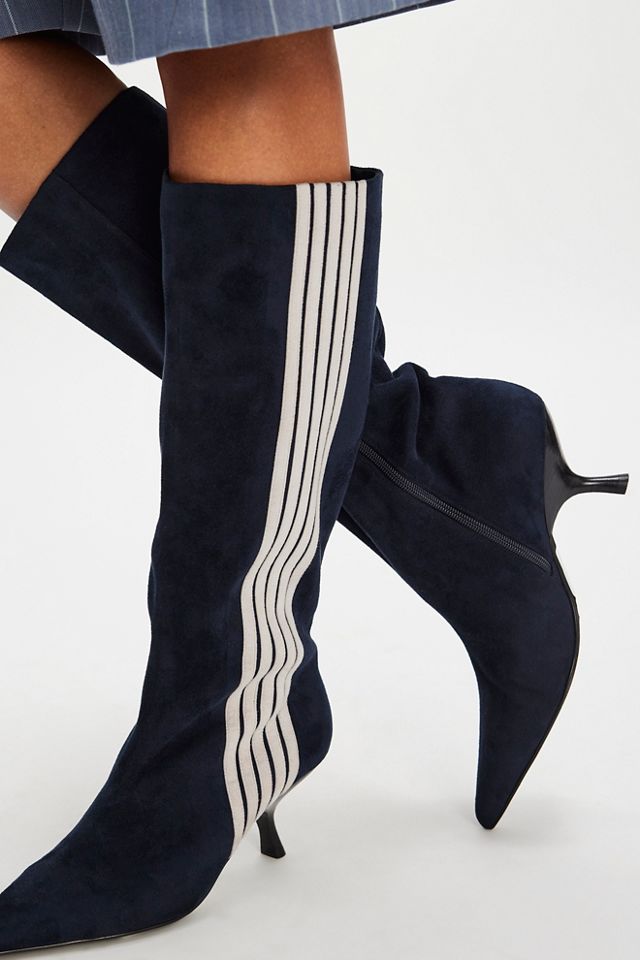 Racing Stripes Kitten Heel Boots #1