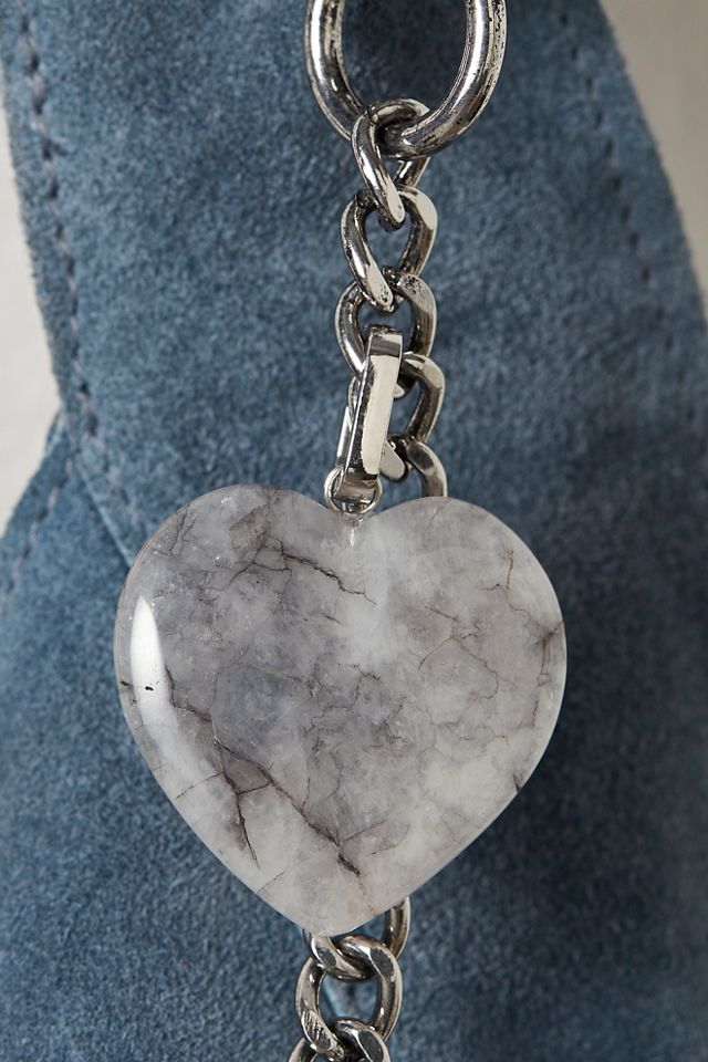 Stone Heart Bag Charm #1