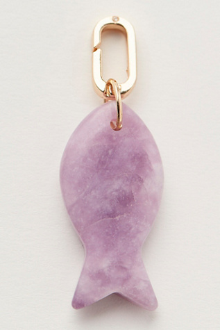 Stone Fish Bag Charm At Free People In Violet