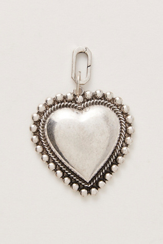 Puffy Heart Bag Charm At Free People In Rhodium