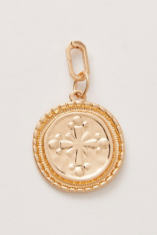 Compass Bag Charm At Free People In Shiny Gold