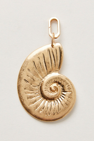 Solid Shell Bag Charm At Free People In Shiny Gold