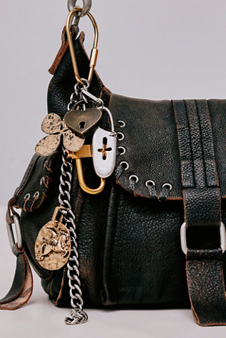 Armour Bag Charm by Free People in Grey