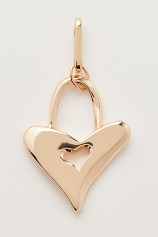 Padlock Bag Charm at Free People in Shiny Gold