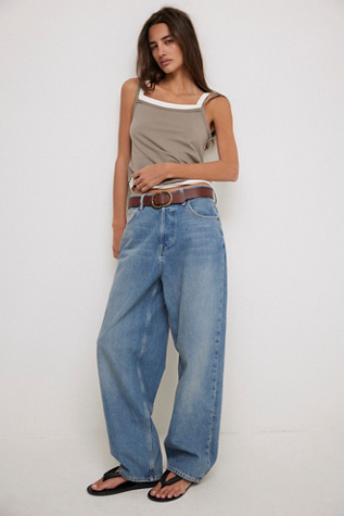 We The Free Cora Slouchy Jeans At Free People In Meadow, Size: 31