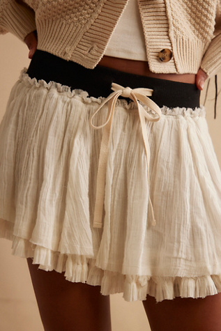 Pretty Please Mini Skirt By free-est At Free People In Ivory Combo, Size: XS