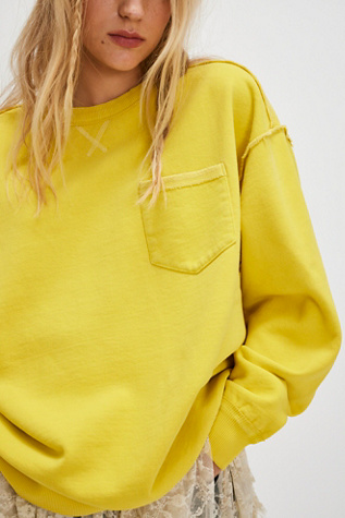 We The Free Wallace Pullover At Free People In Yellow Topaz, Size: Large