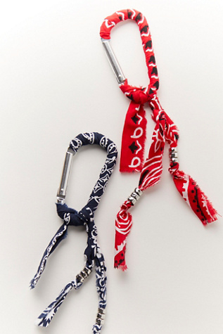 Bandana Carabiner Bag Charm by Free People in Red