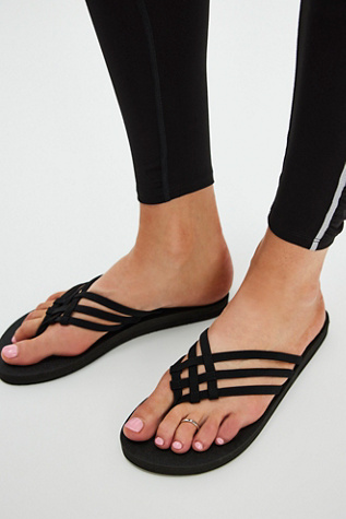 Sanuk Yoga Sandy Sandals at Free People in Black, Size: US 8
