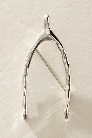 Wishbone Brooch At Free People In Silver