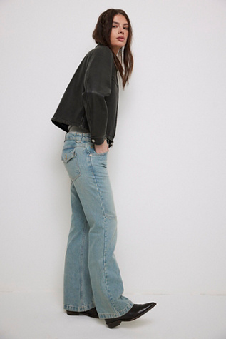 We The Free Flora Low-Rise Bootcut Jeans At Free People In Kismet Short, Size: 33