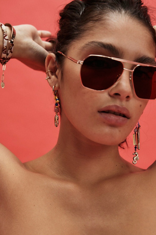 Out Of Sea Dangle Earrings by Free People in Gold