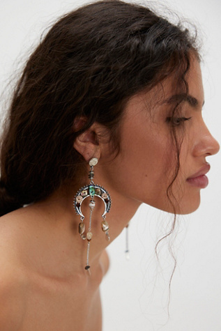 Passenger Dangle Earrings by Free People in Orange