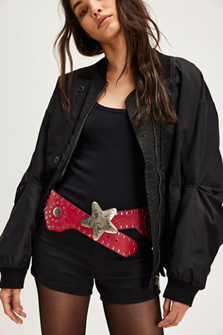 Solar Myth Stud Belt By Z & L At Free People In Heart Eyes, Size: S/M