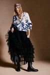 Return Of The Ruffle Maxi Slip Skirt