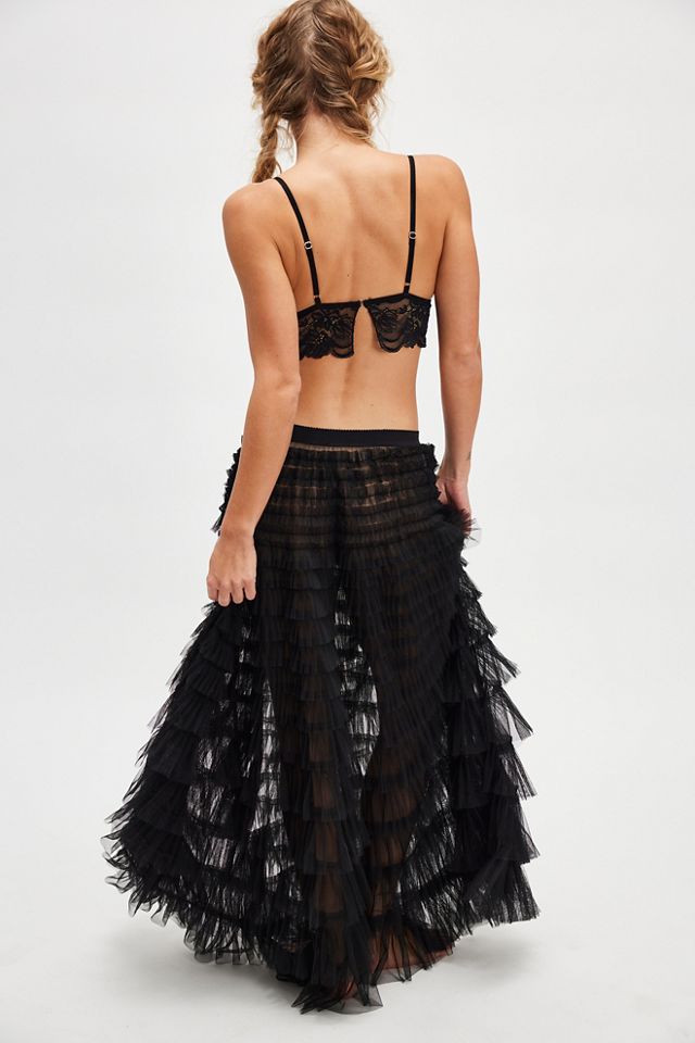 Return Of The Ruffle Maxi Slip Skirt