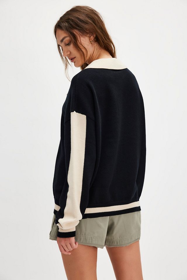 Falling Forward Knitted Long-Sleeve Polo #1