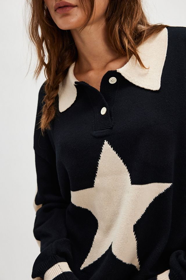 Falling Forward Knitted Long-Sleeve Polo #2