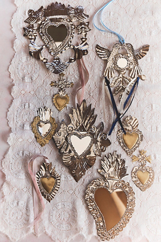 Sacred Heart Wall Hanging by Proceso Colectivo at Free People in Silver