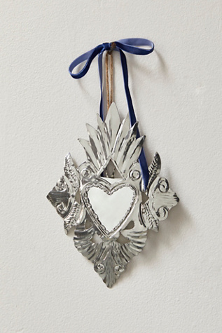 Silver Sacred Heart Wall Hanging
