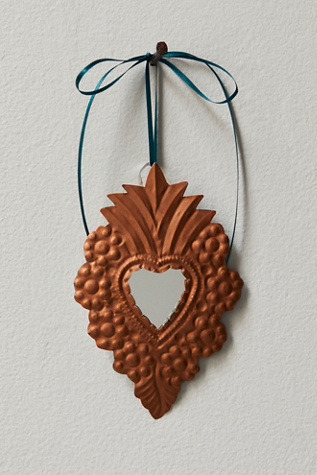 Copper Sacred Heart Wall Hanging by Proceso Colectivo at Free People in Gold