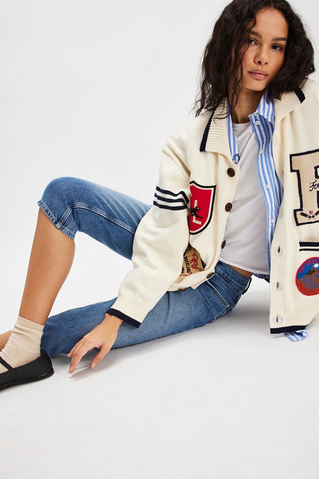 Found York Varsity Patch Collared Cardigan #2