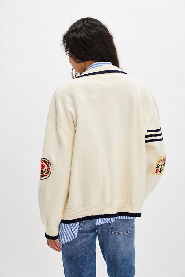 Found York Varsity Patch Collared Cardigan #3