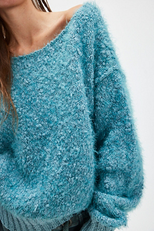 Carmen Pullover Jumper At Free People In Tourmaline Teal Combo, Size: Large