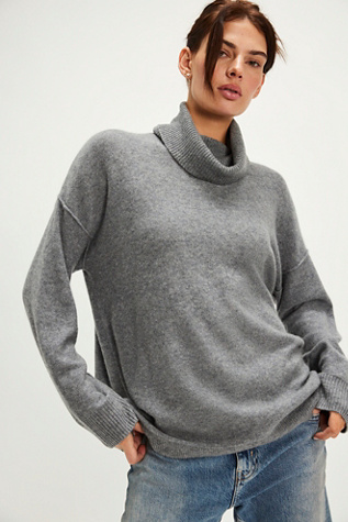 Addie Cashmere Turtleneck Sweater At Free People In Cloudy, Size: Small