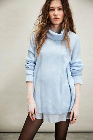 Addie Cashmere Turtleneck Sweater At Free People In Arctic, Size: Small