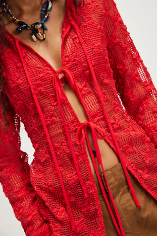 Julie Knit Top At Free People In High Risk Red, Size: Small