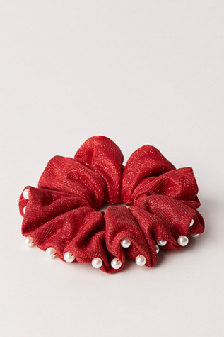 Gracie Glitter Scrunchie At Free People In Red Sparkle