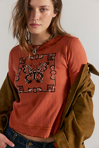We The Free Through The Woods Tee at Free People in Brown, Size: M
