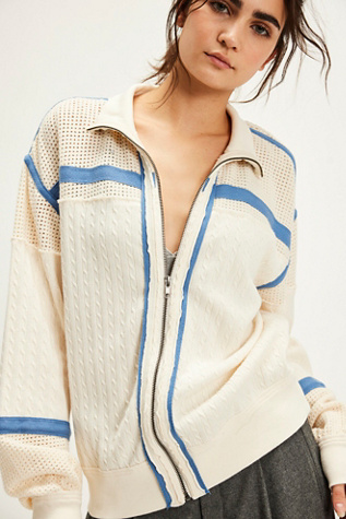 We The Free Aurora Zip-Up At Free People In Sea Combo, Size: Medium