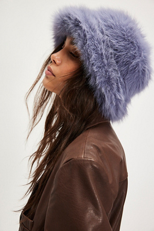 Ice Queen Bucket Hat by Unreal Fur at Free People in Blue
