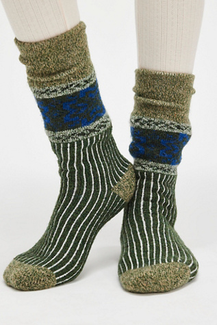 We The Free Cabin Ribbon Socks at Free People in Forest