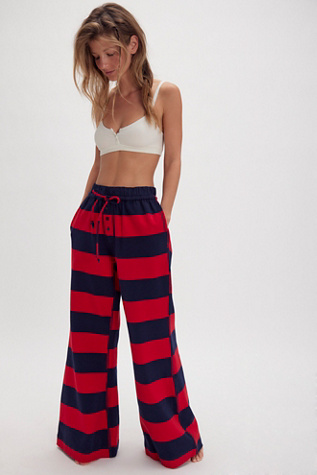 You Wish Flare Pants By Intimately At Free People In Navy/Red Combo, Size: XS