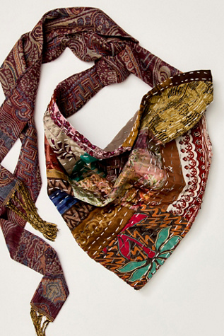 One Of A Kind Kantha Hair Scarf by Curried Myrrh at Free People