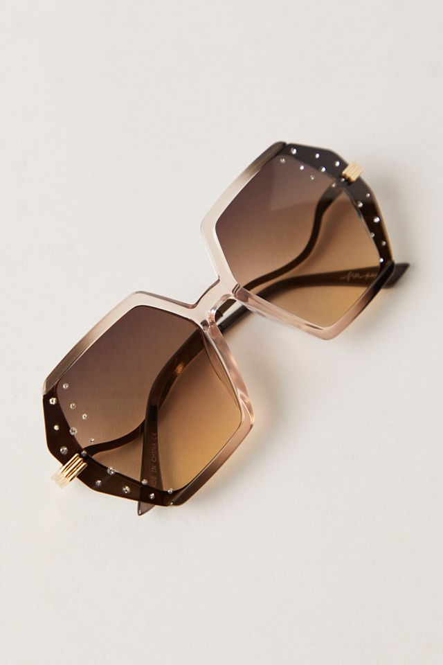 Lunettes de soleil carrées surdimensionnées ornées Encore #1
