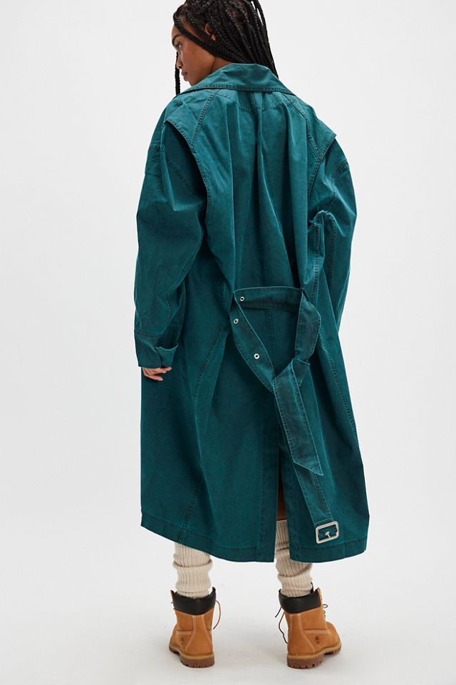 Facon Jacmin Manso Green Trench Coat #1