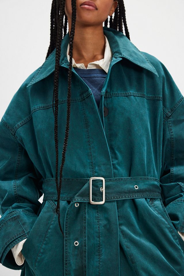 Facon Jacmin Manso Green Trench Coat #3