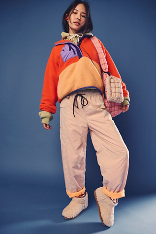 In The Wild Fleece Lined Pants by FP Movement at Free People in Oatmilk, Size: Medium