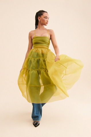 OhSevenDays Sheer Tiered Midi Dress