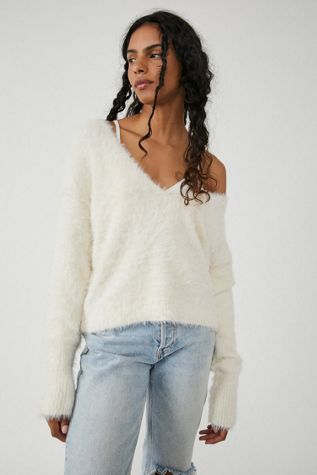 Serendipity V-Neck Fuzzy Sweater