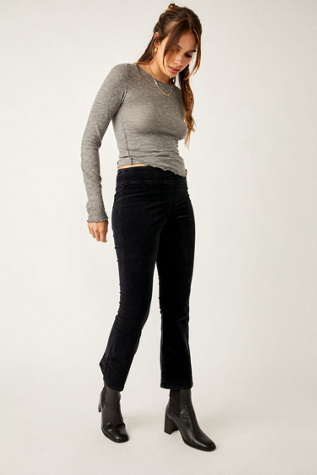 In My Feelings Velvet Crop Slim Flare Pants