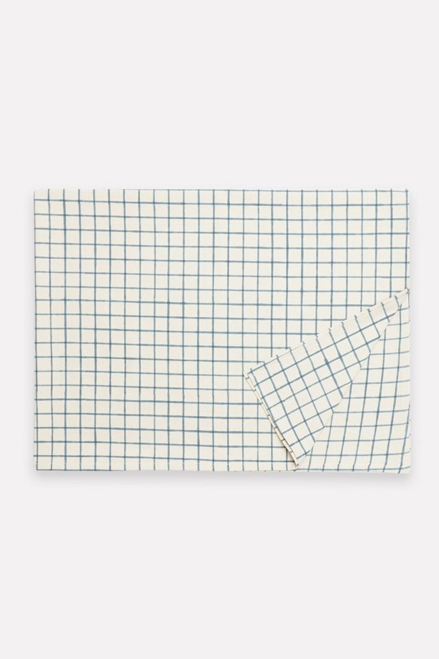 Anchal Grid Block Print Tablecloth #1