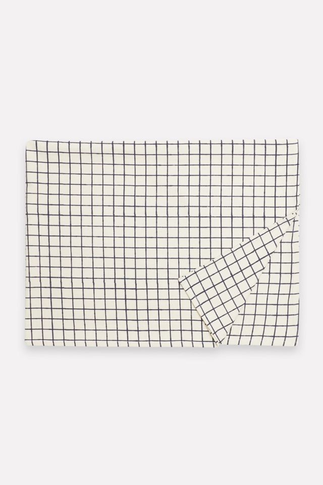 Anchal Grid Block Print Tablecloth #1