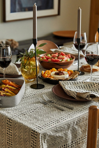 Anchal Graphic Block Print Tablecloth