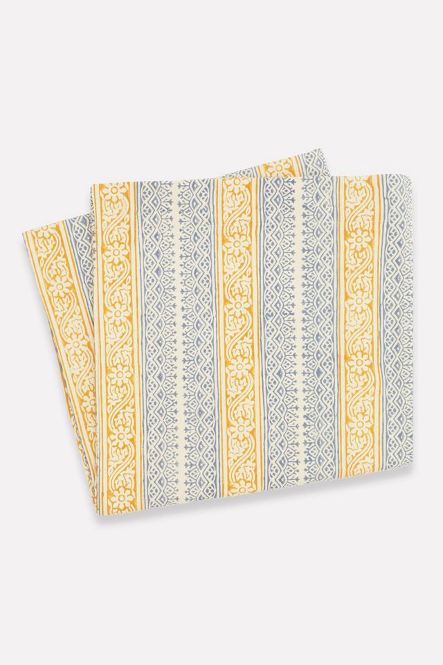 Anchal Floral Stripe Block Print Shower Curtain #1