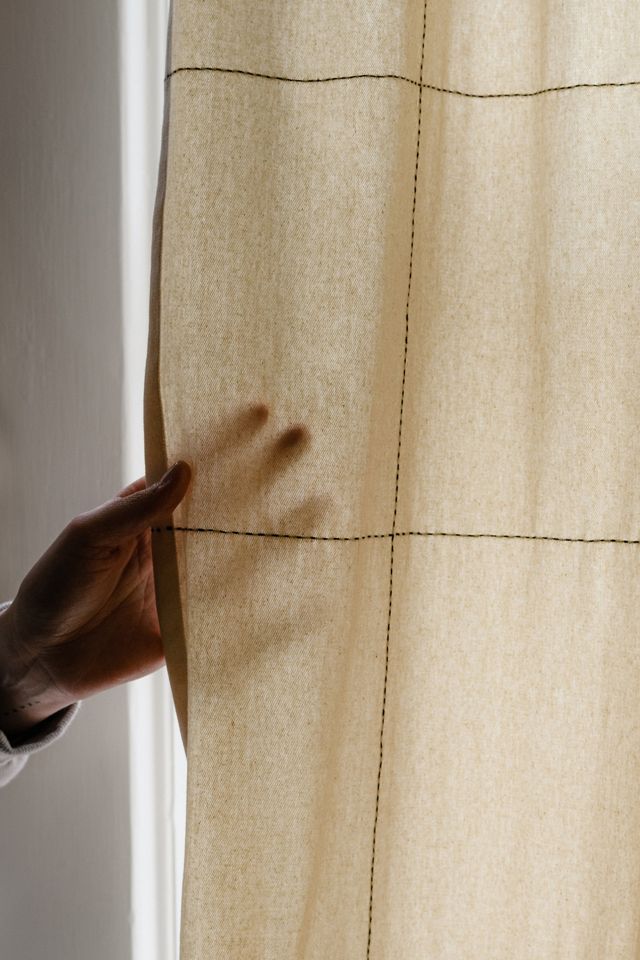 Anchal Grid-Stitch Curtain Panel #3